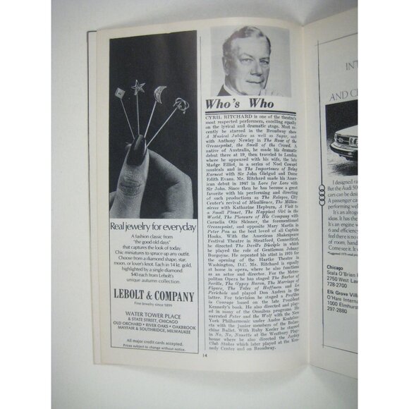 Sondheim Side by Side Drury Lane Theatres Stagebill 1977 Cyril Ritchard Chicago - Picture 5 of 6